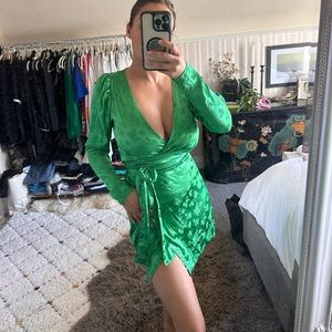 Zara holiday party wrap dress